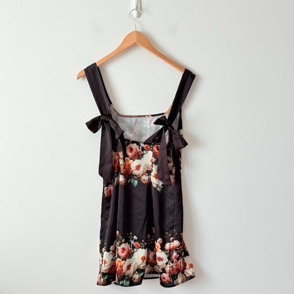 Urban Outfitters UO Bri Double Bow Sleek Satin Mini Dress Size Small - Picture 7 of 10